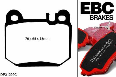 DP31395C, Mercedes M-Class (W163), ML430 (4.3) 2000-2005, EBC Redstuff remblokken set achteras, Voor modellen met remschijf diameter van 331mm aan de achteras