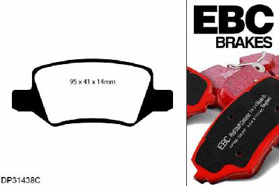 DP31438C, Mercedes Vaneo, 1.6 2002-2006, EBC Redstuff remblokken set achteras, Voor modellen met remschijf diameter van 258mm aan de achteras