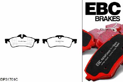 DP31701C, Mini Mini Convertible (R52), 1.6 2004-2009, EBC Redstuff remblokken set achteras, Voor modellen met ATE remklauwen aan de achteras, Voor modellen met remschijf diameter van 259mm aan de achteras