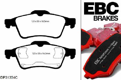 DP31354C, Opel Vectra, 3.2 38047798- 2003-2004, EBC Redstuff remblokken set achteras, Voor modellen met ATE remklauwen aan de achteras, Voor modellen met remschijf diameter van 292mm aan de achteras