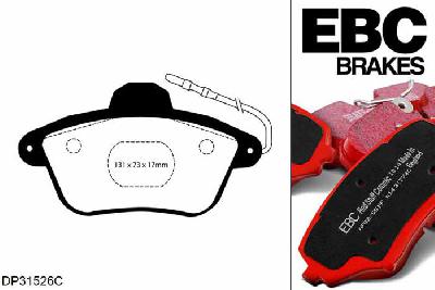 DP31526C, Renault Clio Mk2, 3.0 255 PK 2003-2005, EBC Redstuff remblokken set achteras, Voor modellen met remschijf diameter van 300mm aan de achteras