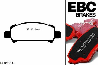 DP31293C, Subaru Legacy, 3.0 245 PK 2003-2010, EBC Redstuff remblokken set achteras, Voor modellen met remschijf diameter van 289mm aan de achteras