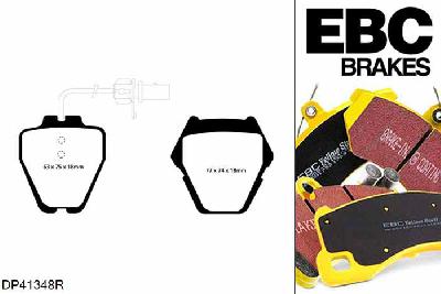 DP41348R, Audi A6 quattro Avant (C5/4B), 2.7 Twin Turbo 1999-2004, EBC Yellowstuff remblokken set vooras, Voor modellen met Girling/TRW remklauwen aan de vooras, Voor modellen met een remschijf diameter 321mm