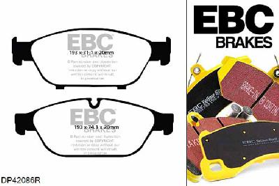 DP42086R, Audi A8 quattro (D4/4H), 3.0 Supercharged 310 PK 2012-, EBC Yellowstuff remblokken set vooras, Voor modellen met ATE remklauwen aan de vooras, Voor modellen met een remschijf diameter 356mm