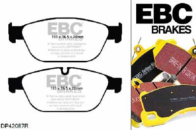 DP42087R, Audi A8 quattro (D4/4H), 6.3 W12 500 PK 2010-, EBC Yellowstuff remblokken set vooras, Voor modellen met ATE remklauwen aan de vooras, Voor modellen met een remschijf diameter 380mm