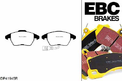DP41945R, Audi TT quattro (8J), 2.0 TDI 170 PK 2008-2014, EBC Yellowstuff remblokken set vooras, Voor modellen met ATE remklauwen aan de vooras, Voor modellen met een remschijf diameter 312mm