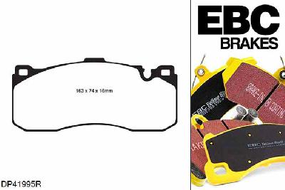DP41995R, BMW 1 Series (E88) Convertible, 135 i (3.0 Twin Turbo) 2010-2011, EBC Yellowstuff remblokken set vooras, Voor modellen met Brembo remklauwen aan de vooras, Voor modellen met een remschijf diameter 338mm