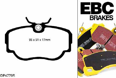 DP4779R, BMW 3 Series (E30), 324 (2.4 D) (ABS) 1985-1991, EBC Yellowstuff remblokken set vooras, Voor modellen met Girling/TRW remklauwen aan de vooras, Voor modellen met een remschijf diameter 260mm