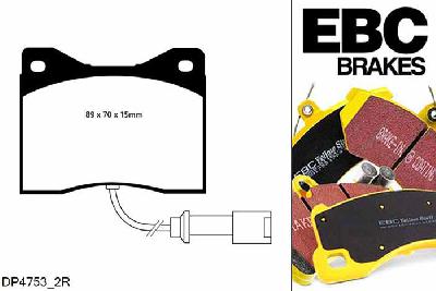 DP4753/2R, BMW 5 Series (E12), 535 i (3.5) 1979-1981, EBC Yellowstuff remblokken set vooras, Voor modellen met ATE remklauwen aan de vooras, Voor modellen met een remschijf diameter 280mm