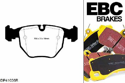 DP41036R, BMW 5 Series (E39), 535 i (3.5) 1997-2000, EBC Yellowstuff remblokken set vooras, Voor modellen met ATE remklauwen aan de vooras, Voor modellen met een remschijf diameter 324mm