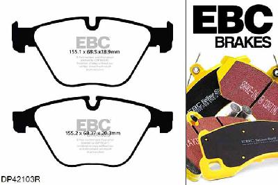 DP42103R, BMW 5 Series (F11), 520 i (2.0 Turbo) 2012-2017, EBC Yellowstuff remblokken set vooras, Voor modellen met ATE remklauwen aan de vooras, Voor modellen met een remschijf diameter 348mm