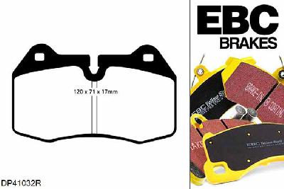 DP41032R, BMW 8 Series (E31), 840 (4.0) 1994-1996, EBC Yellowstuff remblokken set vooras, Voor modellen met Brembo remklauwen aan de vooras, Voor modellen met een remschijf diameter 324mm