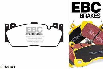 DP42148R, BMW M5, 4.4 Twin Turbo (F10) (Comp Pkg) 575 PK 2014-, EBC Yellowstuff remblokken set vooras, Voor modellen met Brembo remklauwen aan de vooras, Voor modellen met een remschijf diameter 400mm