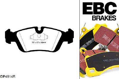 DP4914R, BMW Z3, 1.8 116 PK 1995-1998, EBC Yellowstuff remblokken set vooras, Voor modellen met ATE remklauwen aan de vooras, Voor modellen met een remschijf diameter 286mm