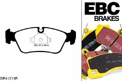 DP41211R, BMW Z4, 3.0 (E85) 231 PK 2003-2006, EBC Yellowstuff remblokken set vooras, Voor modellen met ATE remklauwen aan de vooras, Voor modellen met een remschijf diameter 300mm
