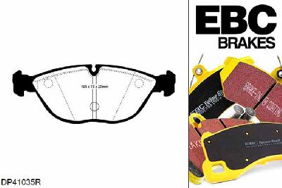 DP41035R, BMW Z8, 5.0 400 PK 2000-2003, EBC Yellowstuff remblokken set vooras, Voor modellen met ATE remklauwen aan de vooras, Voor modellen met een remschijf diameter 334mm