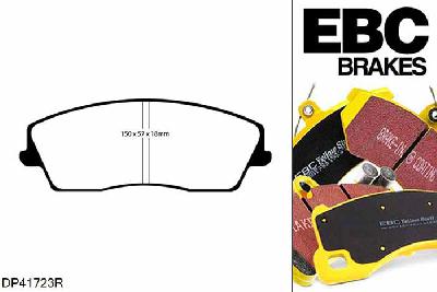 DP41723R, Chrysler 300C, 2.7 2004-2011, EBC Yellowstuff remblokken set vooras, Voor modellen met een remschijf diameter 320mm