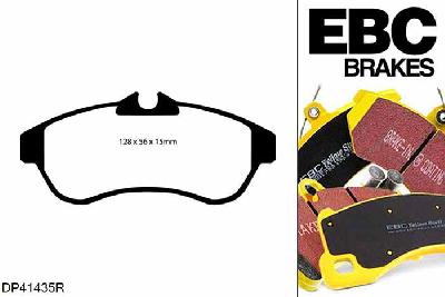 DP41435R, Citroen C2, 1.4 TD 68 PK 2003-2006, EBC Yellowstuff remblokken set vooras, Voor modellen met TRW remklauwen aan de vooras, Voor modellen met een remschijf diameter 266mm