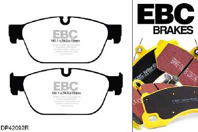 DP42092R, Citroen DS5, 1.6 Turbo 200 PK 2011-2015, EBC Yellowstuff remblokken set vooras, Voor modellen met ATE remklauwen aan de vooras, Voor modellen met een remschijf diameter 340mm