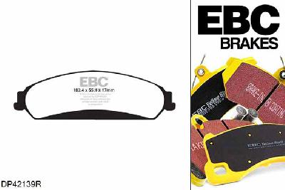 DP42139R, Dodge Charger, 3.6 2011-, EBC Yellowstuff remblokken set vooras, Voor modellen met een remschijf diameter 345mm