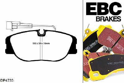 DP4733R, Fiat Coupe, 2.0 16v 139 PK 1995-1996, EBC Yellowstuff remblokken set vooras, Voor modellen met Girling/TRW remklauwen aan de vooras, Voor modellen met een remschijf diameter 284mm