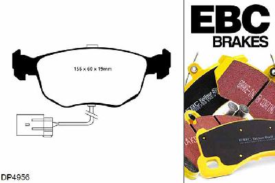 DP4956R, Ford Sierra, 2.0 Turbo Cosworth 4x4 1990-1993, EBC Yellowstuff remblokken set vooras, Voor modellen met ATE remklauwen aan de vooras, Voor modellen met een remschijf diameter 278mm
