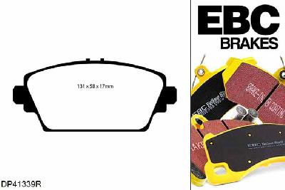 DP41339R, Honda Accord Type-V, 2.3 2001-2003, EBC Yellowstuff remblokken set vooras, Voor modellen met Girling/TRW remklauwen aan de vooras, Voor modellen met een remschijf diameter 282mm