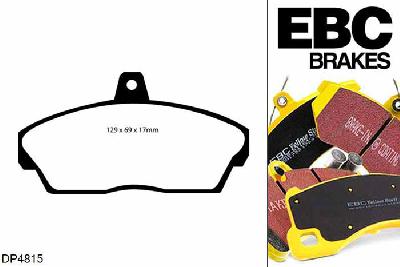DP4815R, Honda Civic (6th Gen), 1.6 (MB4) 1997-1999, EBC Yellowstuff remblokken set vooras, Voor modellen met Girling/TRW remklauwen aan de vooras, Voor modellen met een remschijf diameter 262mm