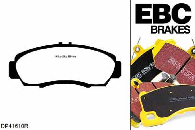 DP41610R, Honda FR-V, 2.0 2004-2007, EBC Yellowstuff remblokken set vooras, Voor modellen met een remschijf diameter 282mm