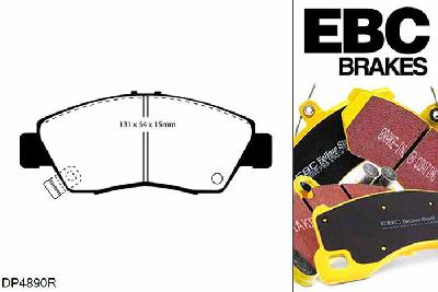 DP4890R, Honda Jazz, 1.4 2004-2008, EBC Yellowstuff remblokken set vooras, Voor modellen met Akebono remklauwen aan de vooras, Voor modellen met een remschijf diameter 258mm