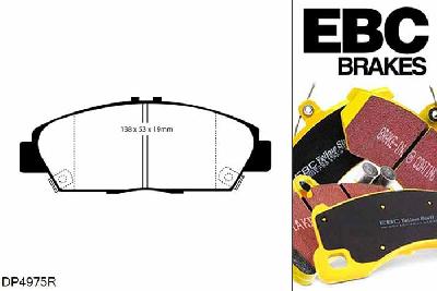 DP4975R, Honda Prelude, 2.0 (BB) 1997-2001, EBC Yellowstuff remblokken set vooras, Voor modellen met Akebono remklauwen aan de vooras, Voor modellen met een remschijf diameter 260mm