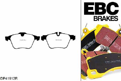 DP41912R, Jaguar XF (X250), 2.0 Turbo 241 PK 2012-2015, EBC Yellowstuff remblokken set vooras, Voor modellen met ATE remklauwen aan de vooras, Voor modellen met een remschijf diameter 355mm