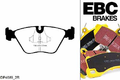 DP4689/2R, Jaguar XK8, 4.2 2002-2006, EBC Yellowstuff remblokken set vooras, Voor modellen met ATE remklauwen aan de vooras, Voor modellen met een remschijf diameter 325mm