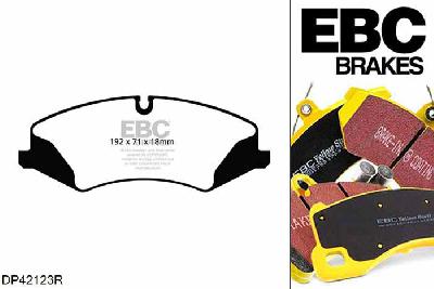 DP42123R, Landrover Range Rover Sport (L320), 3.0 TD 2010-2013, EBC Yellowstuff remblokken set vooras, Voor modellen met TRW remklauwen aan de vooras, Voor modellen met een remschijf diameter 360mm