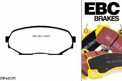 DP4802R, Mazda MX5 Mk1 (NA), 1.6 1989-1998, EBC Yellowstuff remblokken set vooras, Voor modellen met Sumitomo remklauwen aan de vooras, Voor modellen met een remschijf diameter 235mm