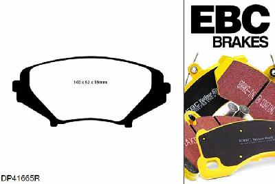 DP41665R, Mazda RX8, 1.3 (Rotary) (Japan) 2003-2012, EBC Yellowstuff remblokken set vooras, Voor modellen met Sumitomo remklauwen aan de vooras, Voor modellen met een remschijf diameter 303mm