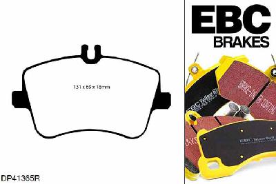 DP41365R, Mercedes C-Class (W203), C200 K 2000-2004, EBC Yellowstuff remblokken set vooras, Voor modellen met Girling/TRW remklauwen aan de vooras, Voor modellen met een remschijf diameter 300mm