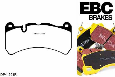 DP41591R, Mercedes CLK (C209), CLK55 AMG 2004-2006, EBC Yellowstuff remblokken set vooras, Voor modellen met Brembo remklauwen aan de vooras, Voor modellen met een remschijf diameter 340mm