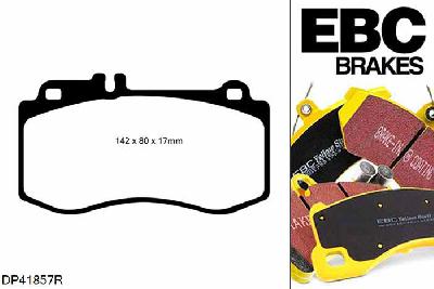 DP41857R, Mercedes E-Class (W212), E500 4-Matic (5.5) 2009-2012, EBC Yellowstuff remblokken set vooras, Voor modellen met Brembo remklauwen aan de vooras, Voor modellen met een remschijf diameter 344mm