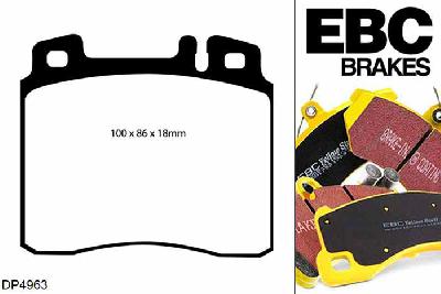 DP4963R, Mercedes S-Class (W140), S280 1995-1998, EBC Yellowstuff remblokken set vooras, Voor modellen met ATE remklauwen aan de vooras, Voor modellen met een remschijf diameter 320mm