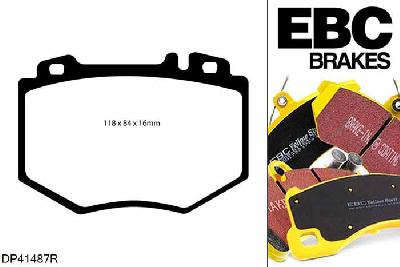 DP41487R, Mercedes S-Class (W220), S600 (4 Pad Set) 2003-2006, EBC Yellowstuff remblokken set vooras, Voor modellen met een remschijf diameter 360mm
