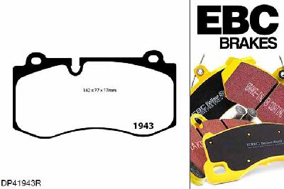 DP41943R, Mercedes S-Class (W221), S350 D 4-Matic 258 PK 2011-2013, EBC Yellowstuff remblokken set vooras, Voor modellen met Brembo remklauwen aan de vooras, Voor modellen met een remschijf diameter 335mm