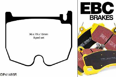 DP41486R, Mercedes S-Class (W221), S600 (To A000100) 517 PK 2005-2006, EBC Yellowstuff remblokken set vooras, Voor modellen met Brembo remklauwen aan de vooras, Voor modellen met een remschijf diameter 360mm