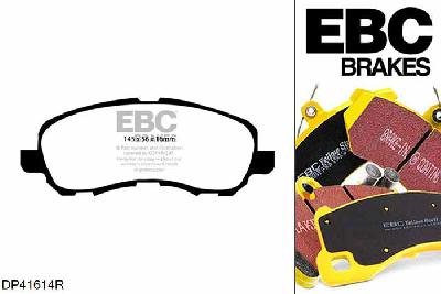 DP41614R, Mitsubishi ASX, 1.6 2012-, EBC Yellowstuff remblokken set vooras, Voor modellen met Akebono remklauwen aan de vooras, Voor modellen met een remschijf diameter 294mm