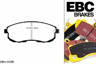 DP41636R, Nissan Juke, 1.6 Turbo Nismo 200 PK 2013-, EBC Yellowstuff remblokken set vooras, Voor modellen met een remschijf diameter 296mm