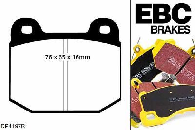 DP4197R, Opel Ascona, 2.1 D 1975-1978, EBC Yellowstuff remblokken set vooras, Voor modellen met ATE remklauwen aan de vooras, Voor modellen met een remschijf diameter 246mm
