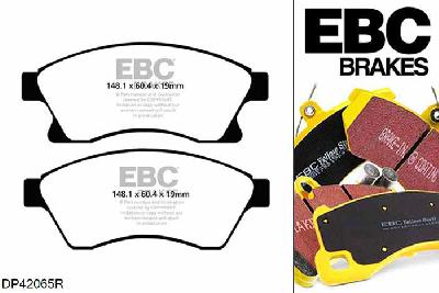DP42065R, Opel Astra (J), 1.7 TD 110 PK 2009-2014, EBC Yellowstuff remblokken set vooras, Voor modellen met een remschijf diameter 276mm