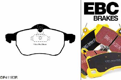 DP41183R, Opel Astra Coupe, 2.2 2000-2005, EBC Yellowstuff remblokken set vooras, Voor modellen met ATE remklauwen aan de vooras, Voor modellen met een remschijf diameter 280mm