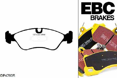 DP4760R, Opel Vectra, 1.6 8v 1995-2000, EBC Yellowstuff remblokken set vooras, Voor modellen met ATE remklauwen aan de vooras, Voor modellen met een remschijf diameter 256mm