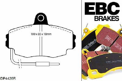 DP4426R, Peugeot 205, 1.9 CTi 1987-1995, EBC Yellowstuff remblokken set vooras, Voor modellen met Girling/TRW remklauwen aan de vooras, Voor modellen met een remschijf diameter 247mm
